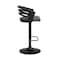 Armen Living Adele Adjustable Height Swivel Gray Faux Leather and Black Wood Bar Stool with Black Base LCADBAGRBL - alternate 7